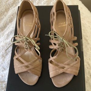 Stuart Weitzman NEW Tan leather suede sandals 6.5 M